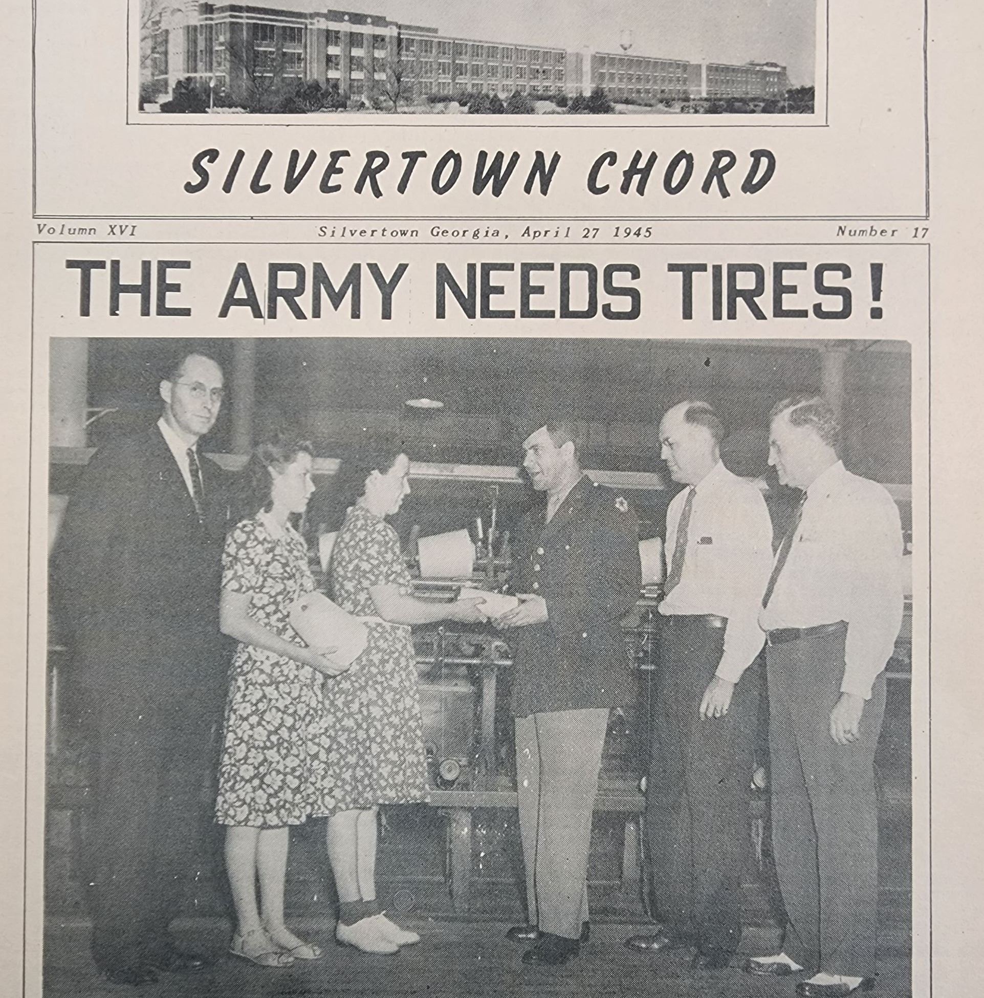 Silvertown Chord, April 27, 1945-Army needs tires